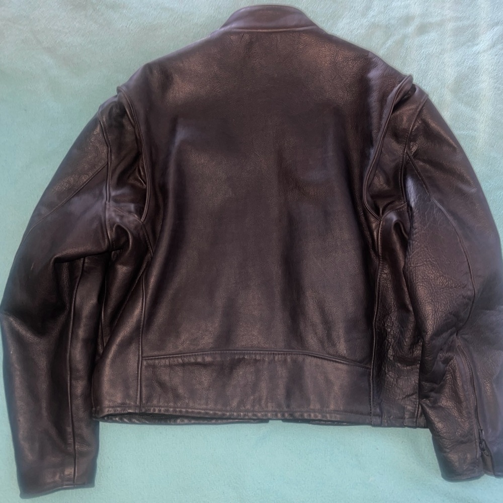 NATAL NATEL Thick Heavy LEATHER Cafe Racer Motorcycle Jacket Size 50 XXL 2XL USA